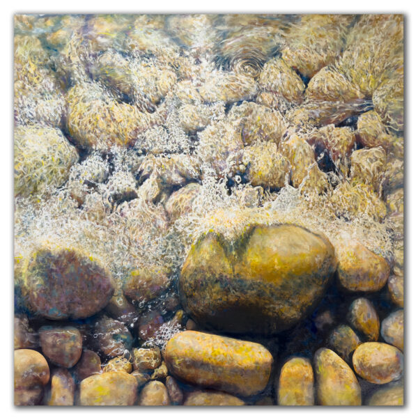 Autor: Benavent, pintura óleo piedras mar agua 100x100